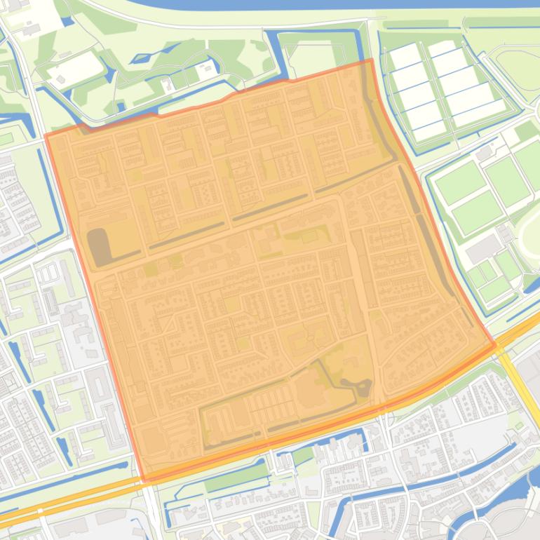 Kaart van de wijk Hoogwerf.