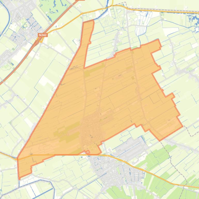 Kaart van de wijk Hoogwoud.