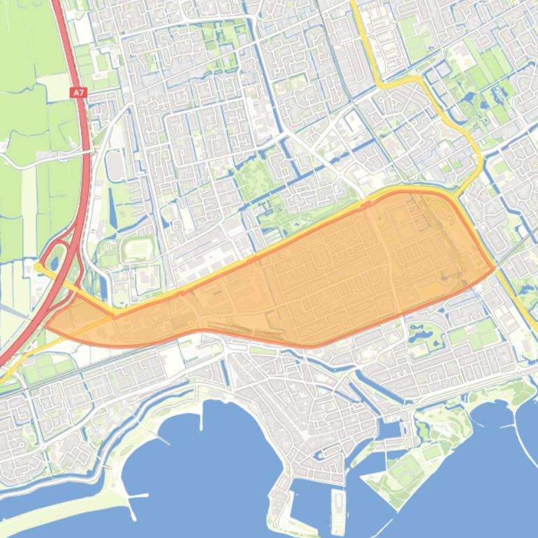 Kaart van de wijk Hoorn-Noord.