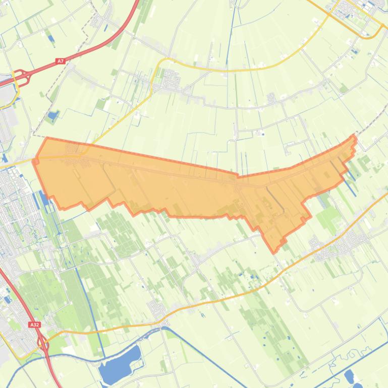 Kaart van de wijk Hoornsterzwaag.