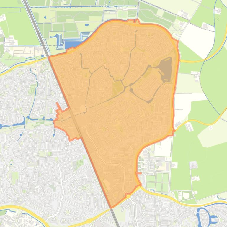 Kaart van de wijk Houten Noord-Oost.