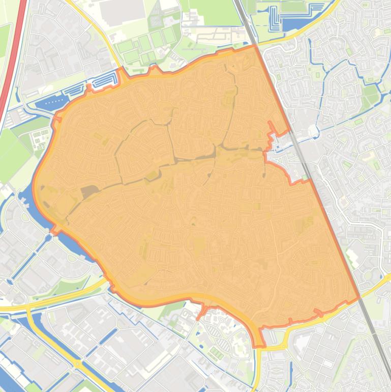 Kaart van de wijk Houten Noord-West.