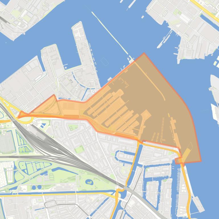 Kaart van de wijk Houthavens.