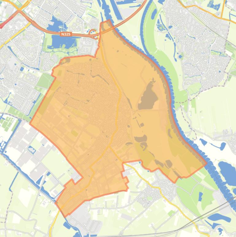 Kaart van de wijk Huissen.