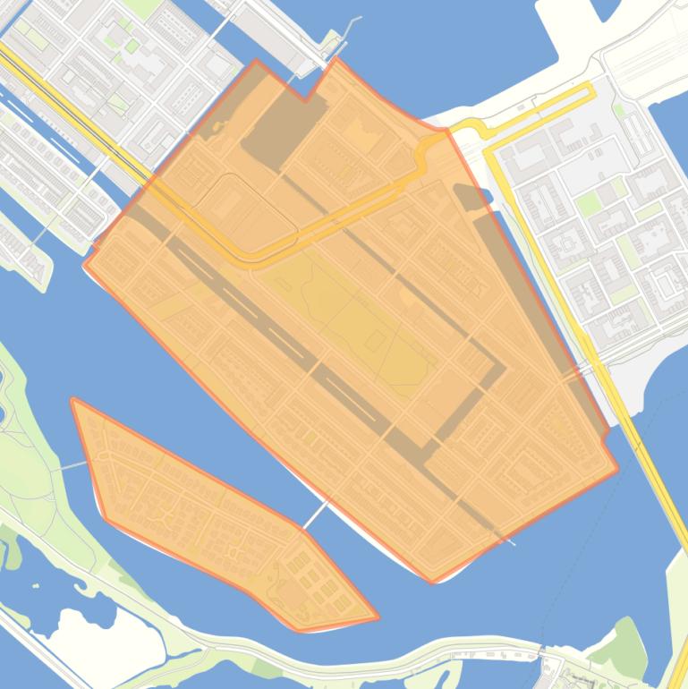 Kaart van de wijk IJburg-Zuid.