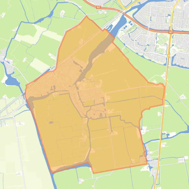 Kaart van de wijk IJlst.