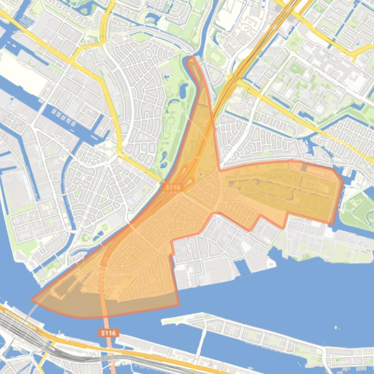Kaart van de wijk IJplein/Vogelbuurt.