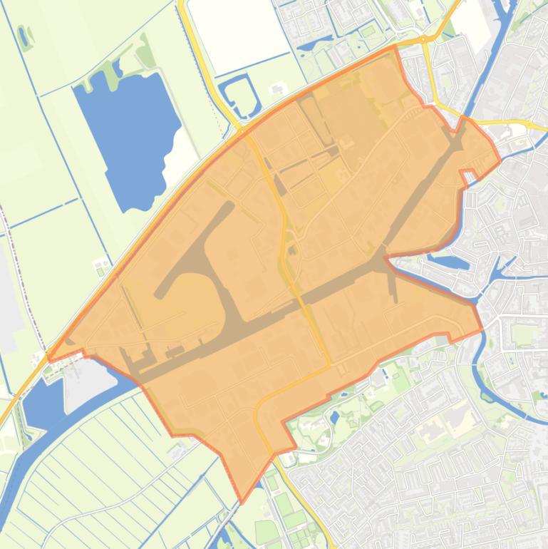 Kaart van de wijk Industrie Oevers.