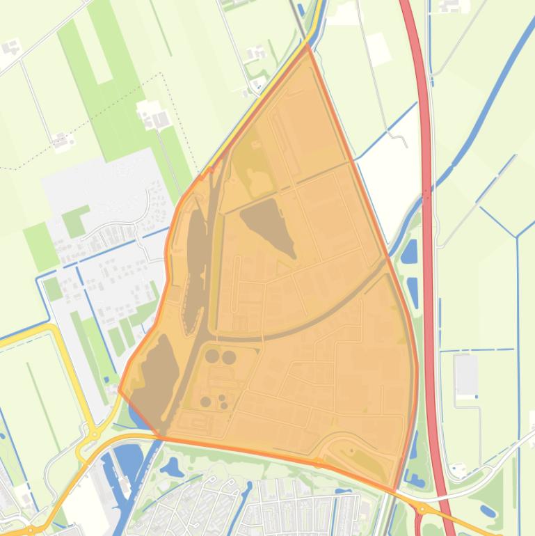 Kaart van de wijk Industrieterrein Noord.