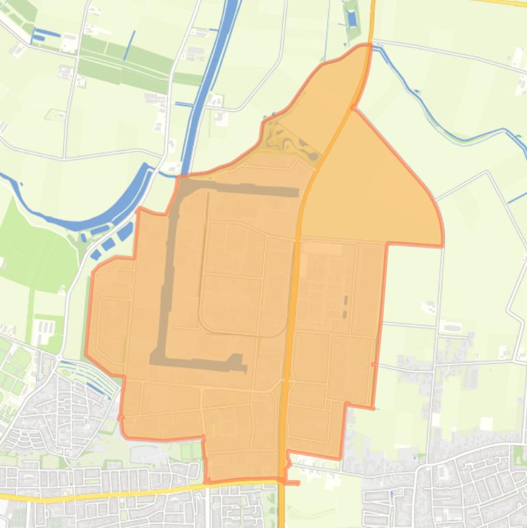 Kaart van de wijk Industrieterreinen-Noord.