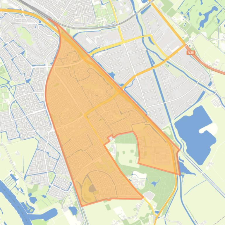 Kaart van de wijk Ittersum.