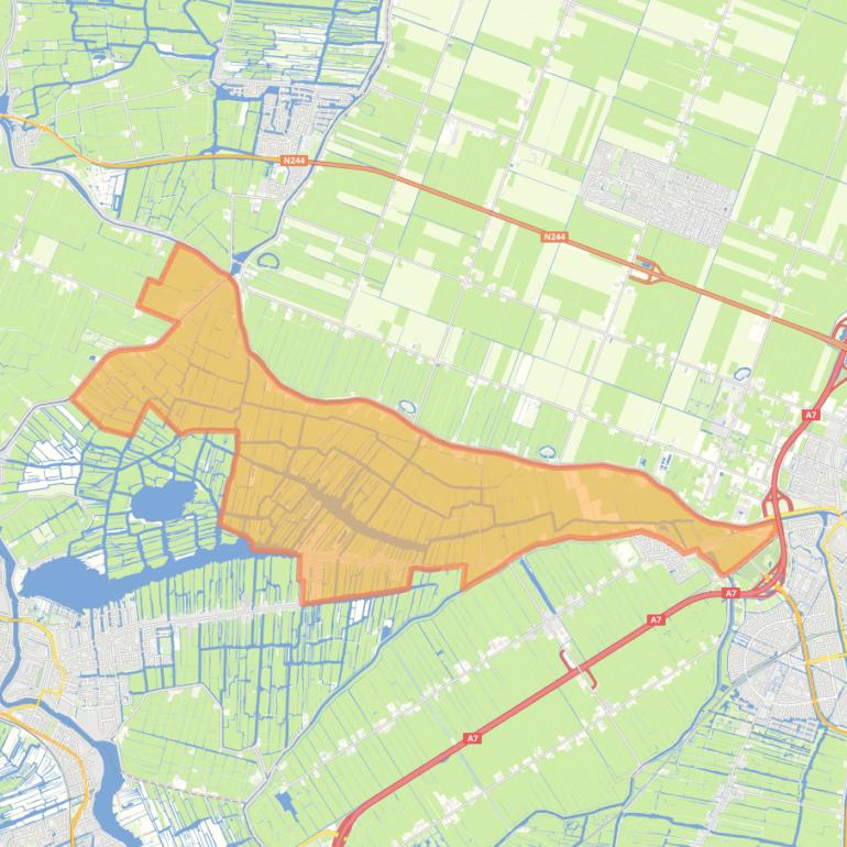 Kaart van de wijk Jisp.