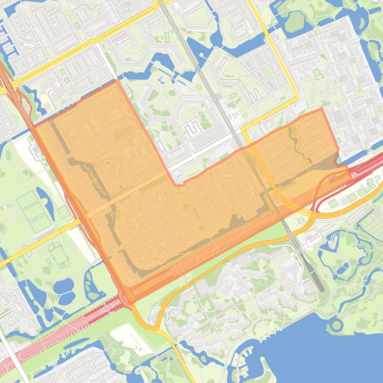 Kaart van de wijk K-buurt.