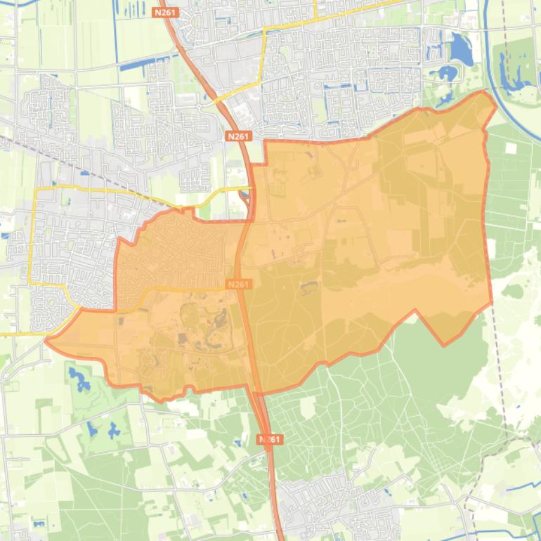 Kaart van de wijk Kaatsheuvel-Oost.