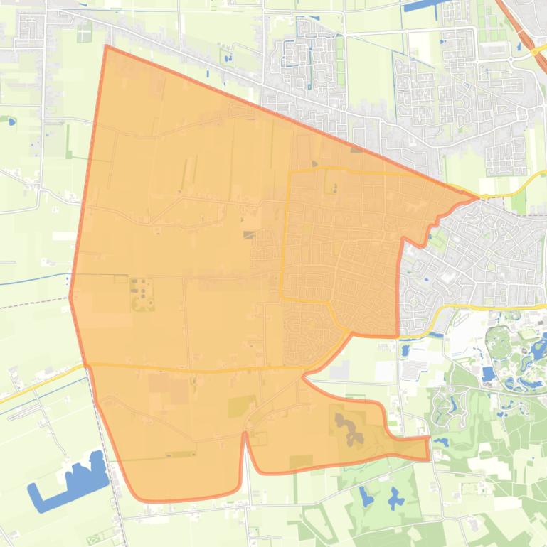 Kaart van de wijk Kaatsheuvel-West.