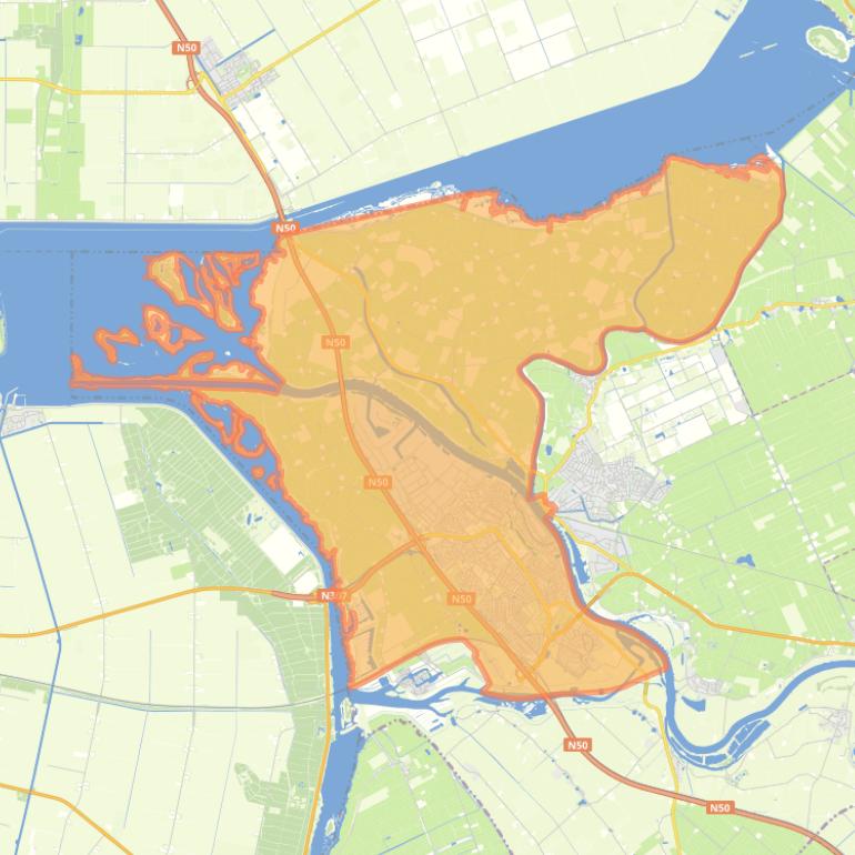 Kaart van de wijk Kampen.