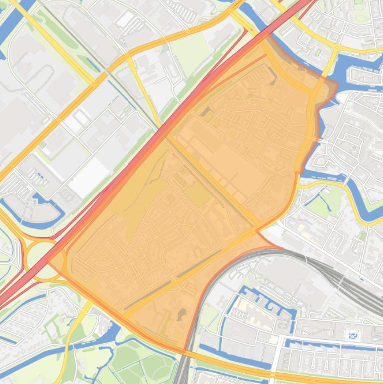 Kaart van de wijk Kamperpoort-Veerallee.