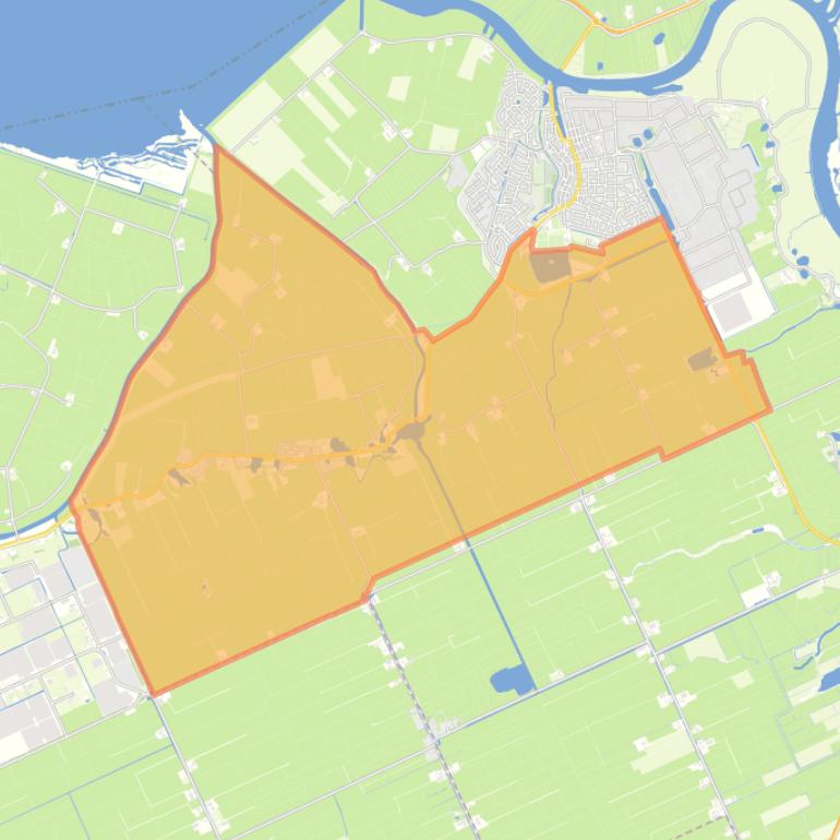 Kaart van de wijk Kamperzeedijk.