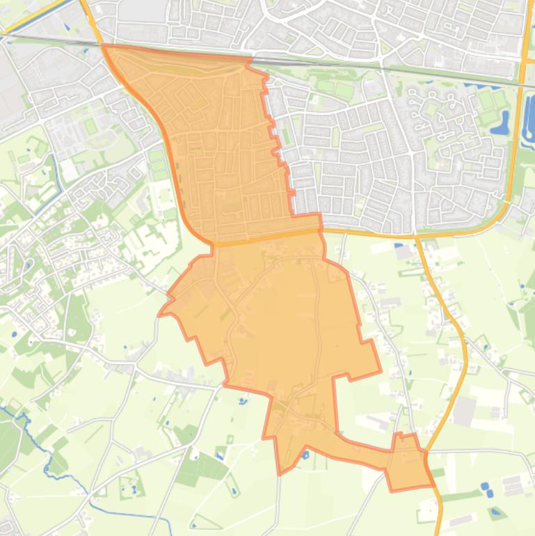 Kaart van de wijk Keent.