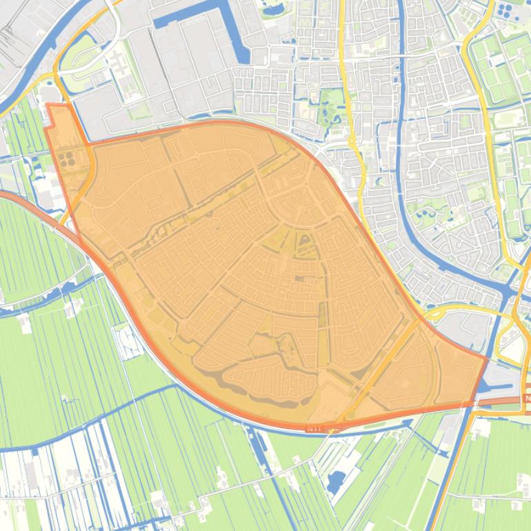 Kaart van de wijk Kerk en Zanen.