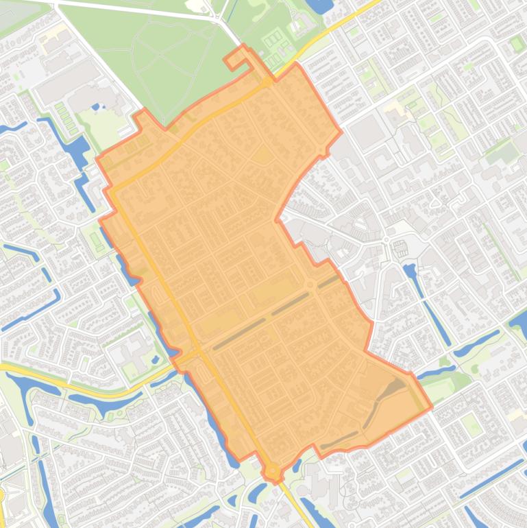 Kaart van de wijk Kerkbeek.