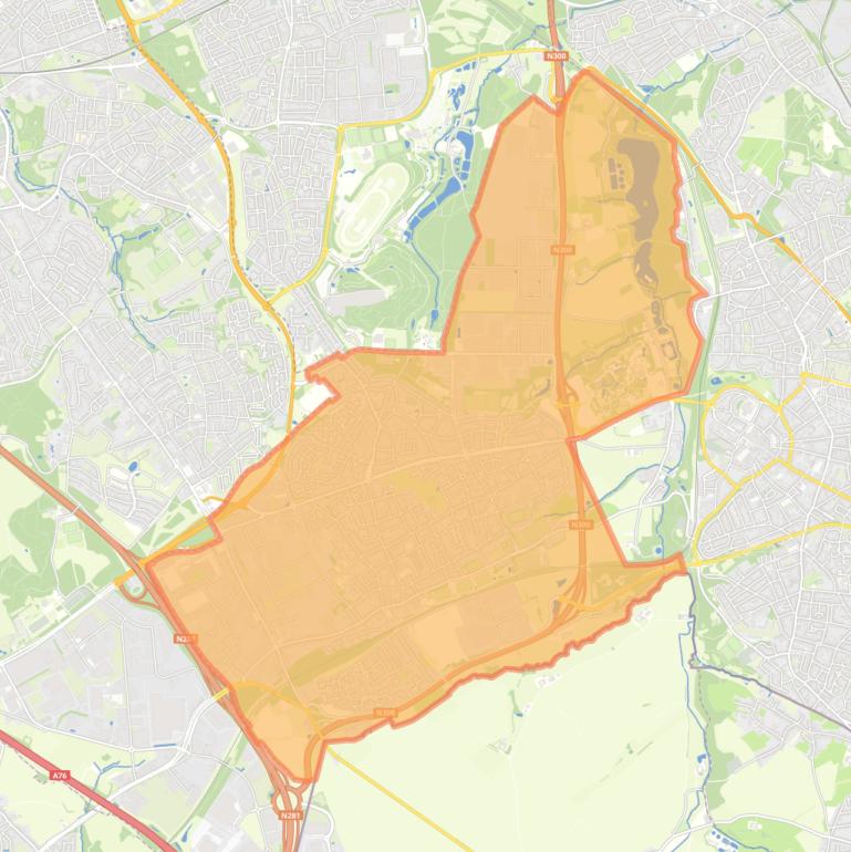 Kaart van de wijk Kerkrade-West.