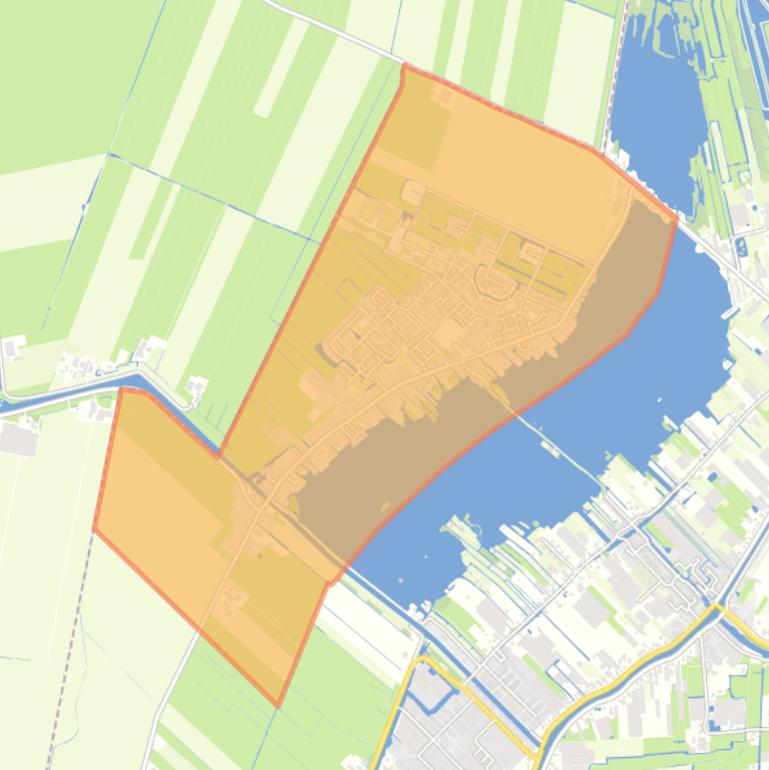 Kaart van de wijk Kern Langeraar.