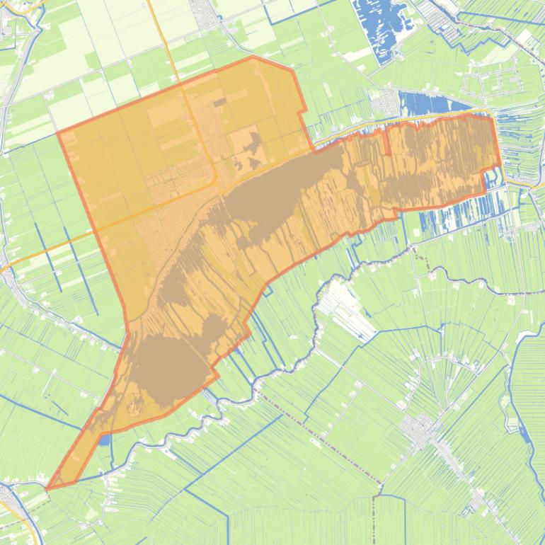 Kaart van de wijk Kern Nieuwkoop.