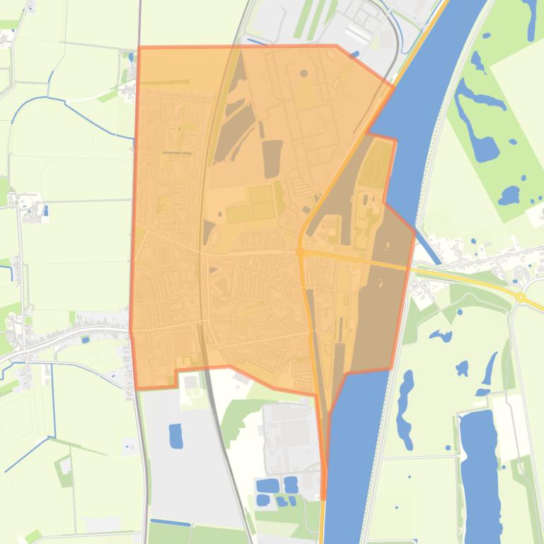 Kaart van de wijk Kern Sas van Gent.