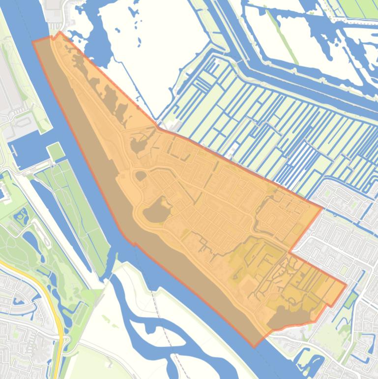 Kaart van de wijk Kinderdijk.