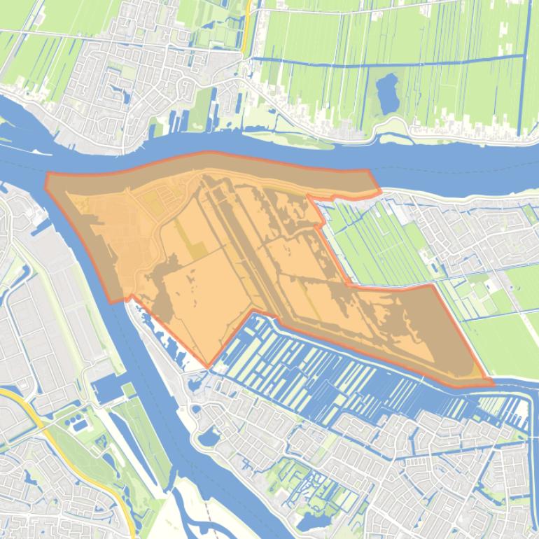 Kaart van de wijk Kinderdijk.