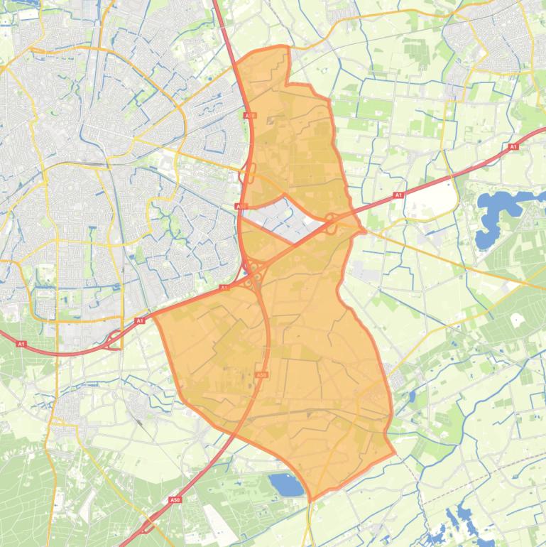 Kaart van de wijk Klarenbeek en omgeving.