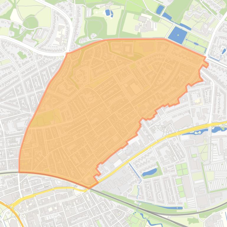 Kaart van de wijk Klarendal.