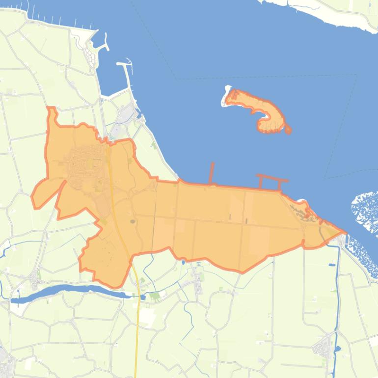 Kaart van de wijk Kloosterzande.