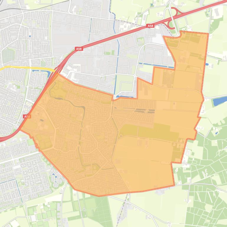 Kaart van de wijk Kortendijk.