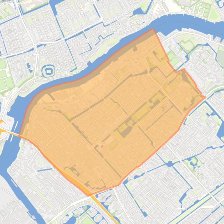 Kaart van de wijk Kortland-Noord.