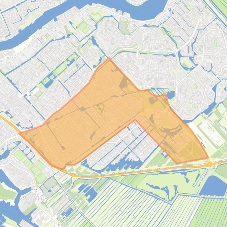 Kaart van de wijk Kortland-Zuid.