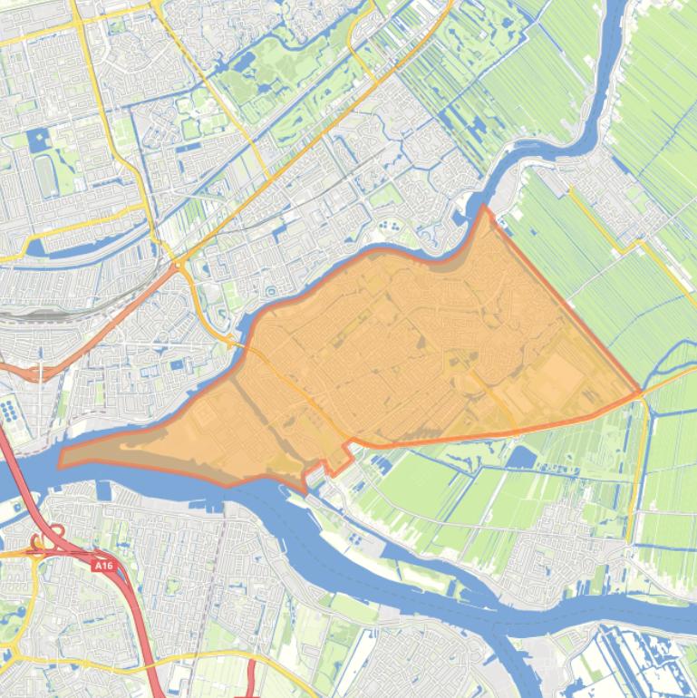 Kaart van de wijk Krimpen aan den IJssel.