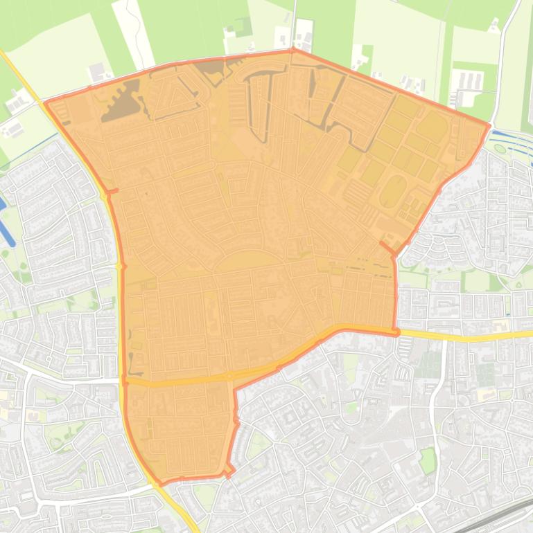 Kaart van de wijk Krinkelhoek.