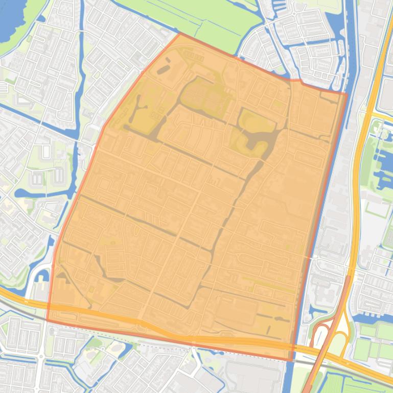 Kaart van de wijk Krommenie Oost.