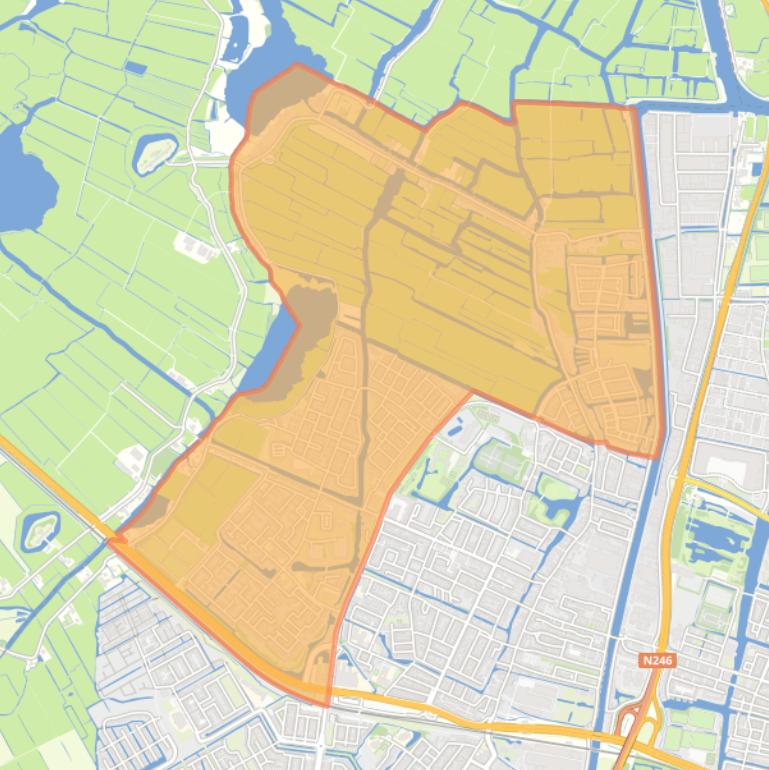 Kaart van de wijk Krommenie West.