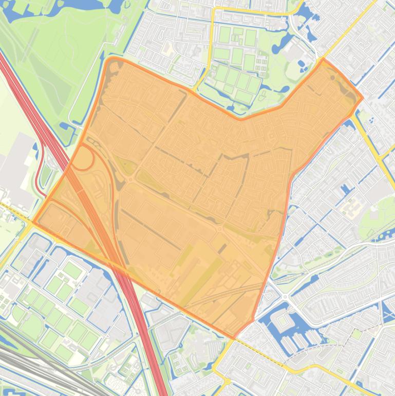 Kaart van de wijk Krommeweg.