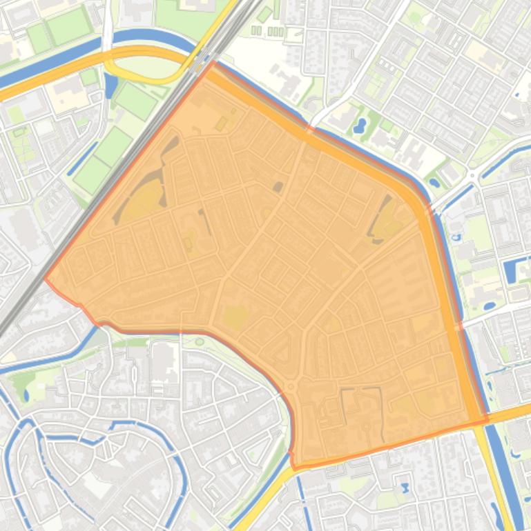 Kaart van de wijk Kruiskamp.