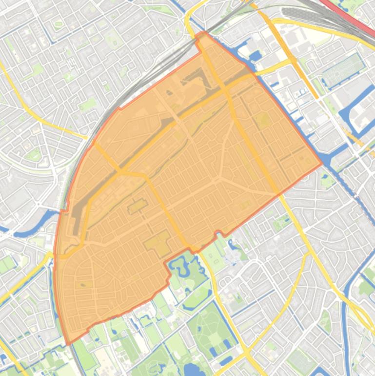 Kaart van de Laakkwartier en Spoorwijk.