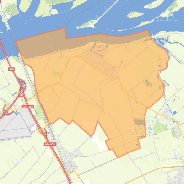 Kaart van de wijk Lage Zwaluwe.