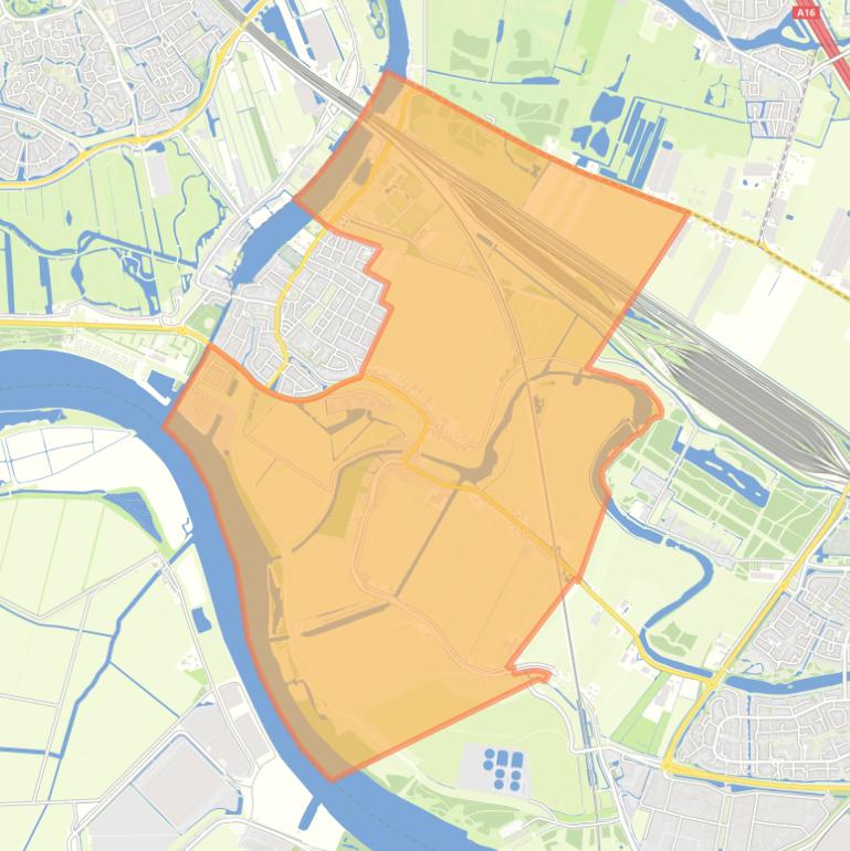 Kaart van de wijk Landelijk gebied Heerjansdam.