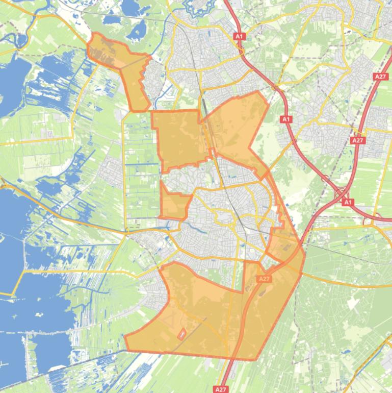 Kaart van de wijk Landelijk Gebied.