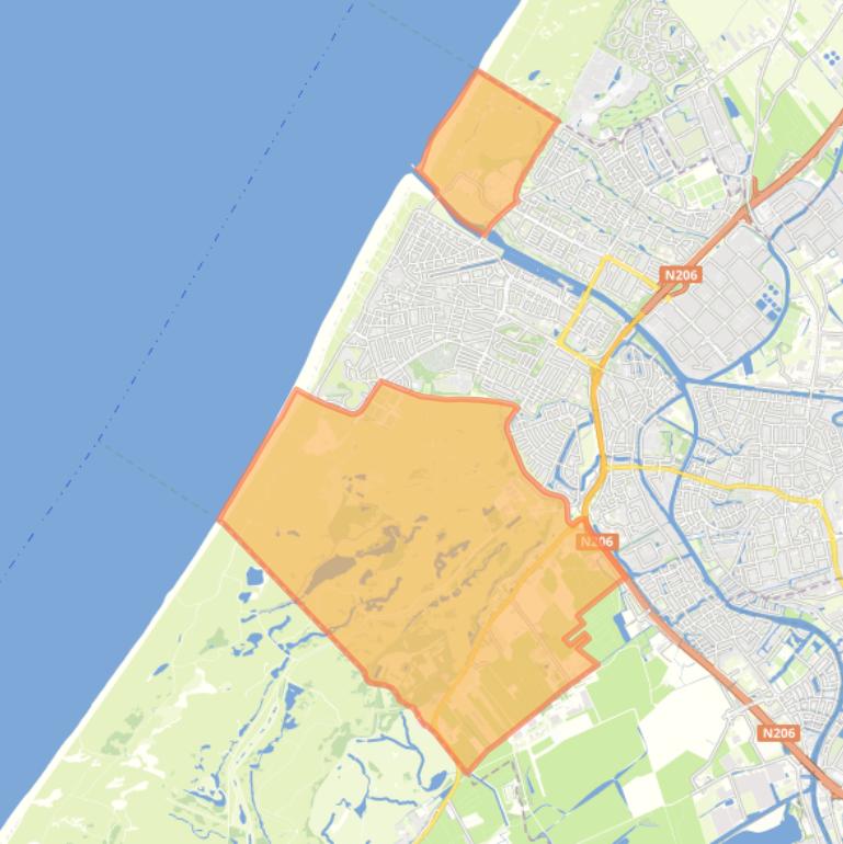 Kaart van de wijk Landelijk gebied Katwijk.