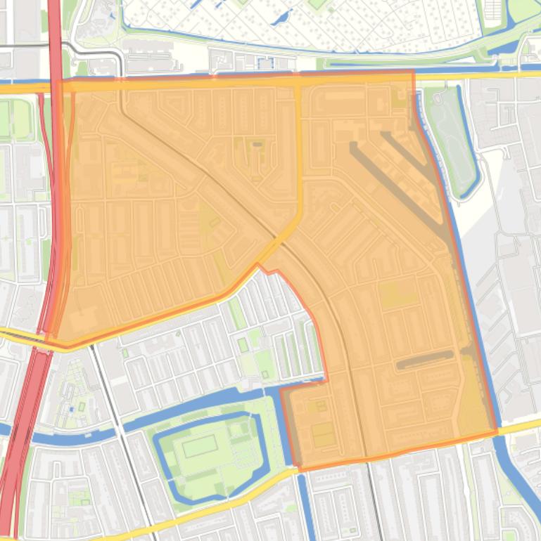 Kaart van de wijk Landlust.