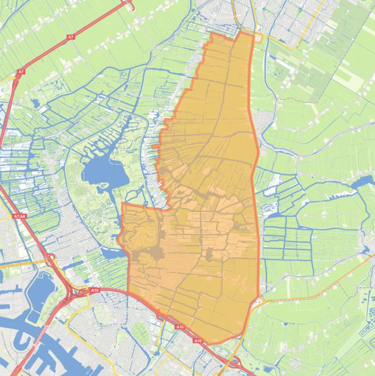 Kaart van de wijk Landsmeer.